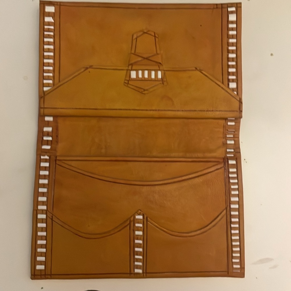 Ethnic Print - thin leather wallet - Picture 2 of 4